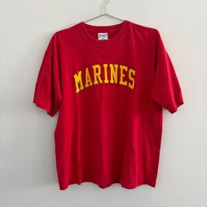 Vintage All Sport Maxweight US Marines T Shirt Red Large L Made in USA